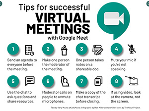 tips for Virtual Meetings graphic